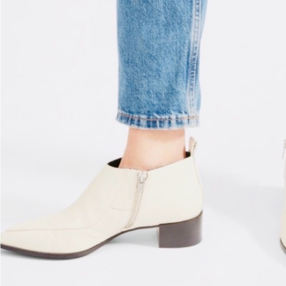 Everlane womens Cream Ankle Boots